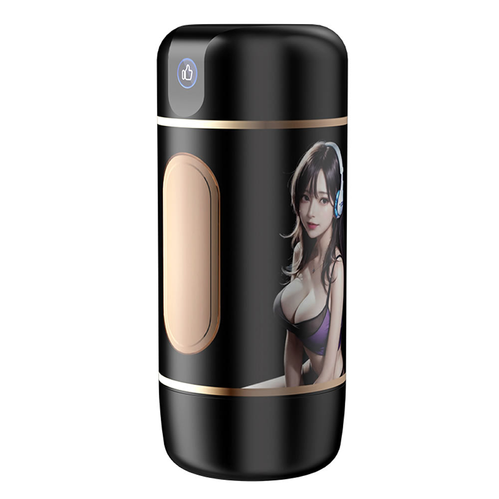 A-39 Anime Lippen automatic male masturbation cup with cool music design, featuring realistic anime lip details.