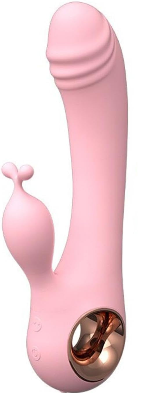 Pink AntlerKiss Dual Motor Rabbit Vibrator by C-33 with dual motors, smooth design, and textured surface for enhanced pleasure.