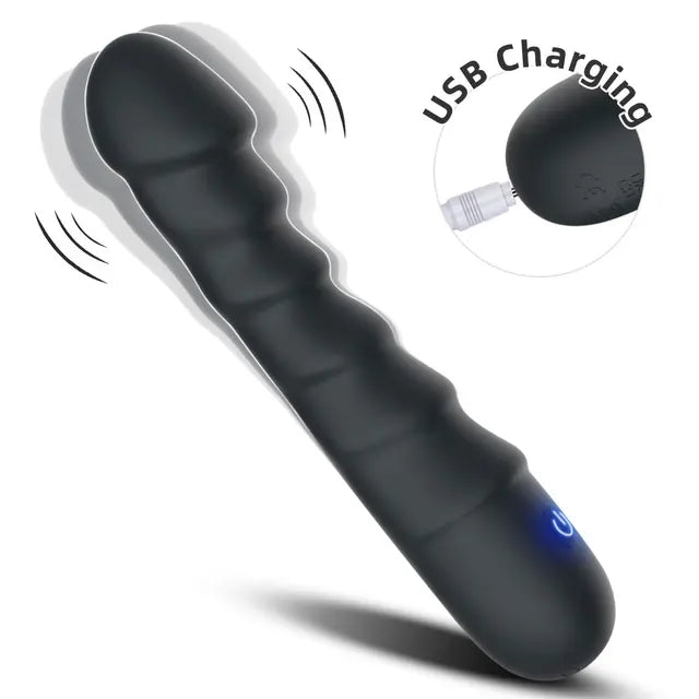 E-48 RidgePulse Vibrator in vibrant pink with textured surface and ergonomic design, suitable for personal pleasure and intimate use.