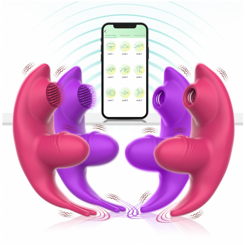 F-31 BlissWing remote panty vibrator shown in use, showcasing its discreet design and compact size for intimate pleasure.