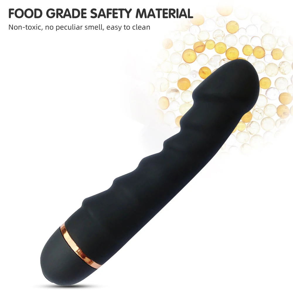 E-48 RidgePulse vibrator with textured ridges and sleek design, shown in black, for intimate pleasure and stimulation.