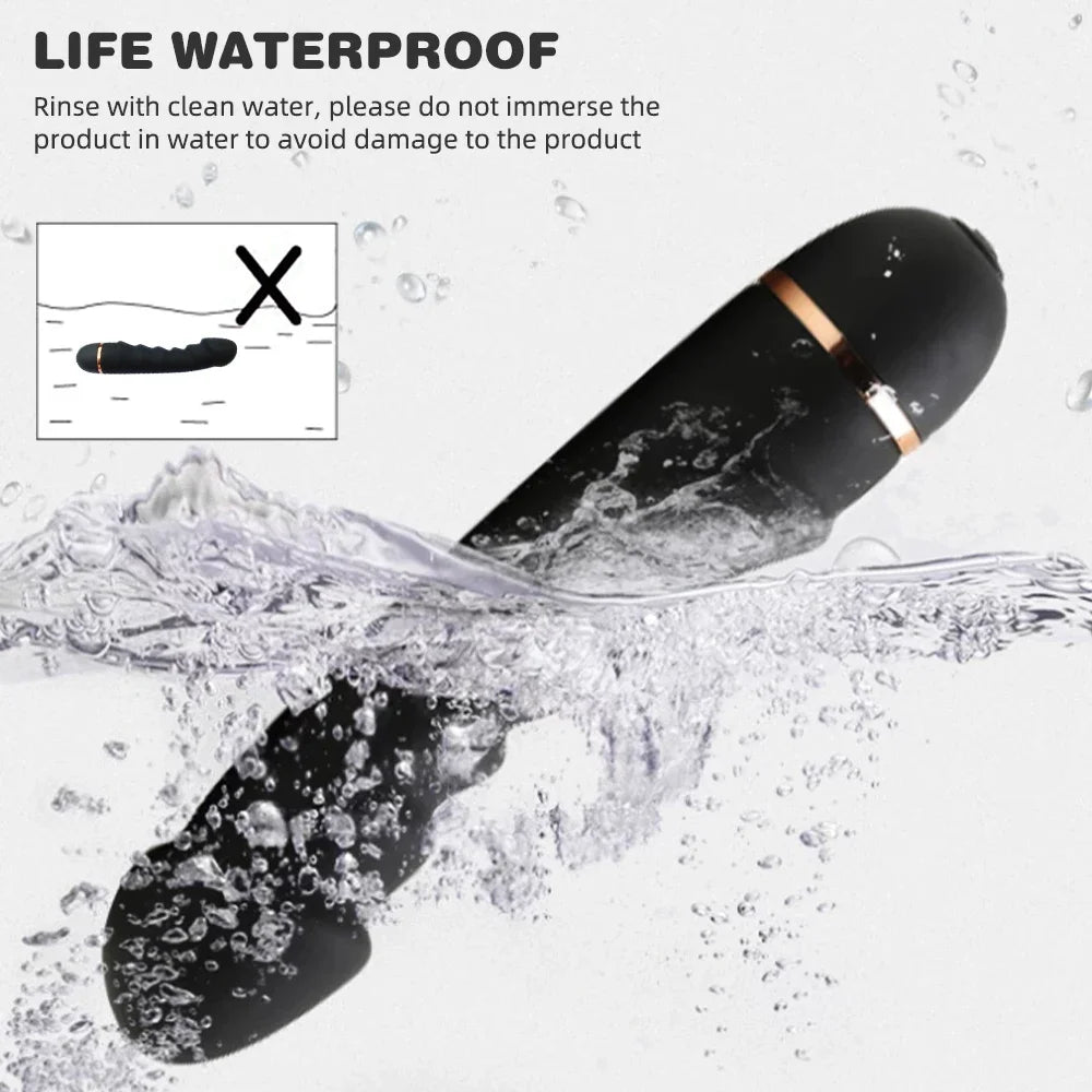 E-48 RidgePulse vibrator with textured ridges and sleek design, shown in a close-up view highlighting its surface details.