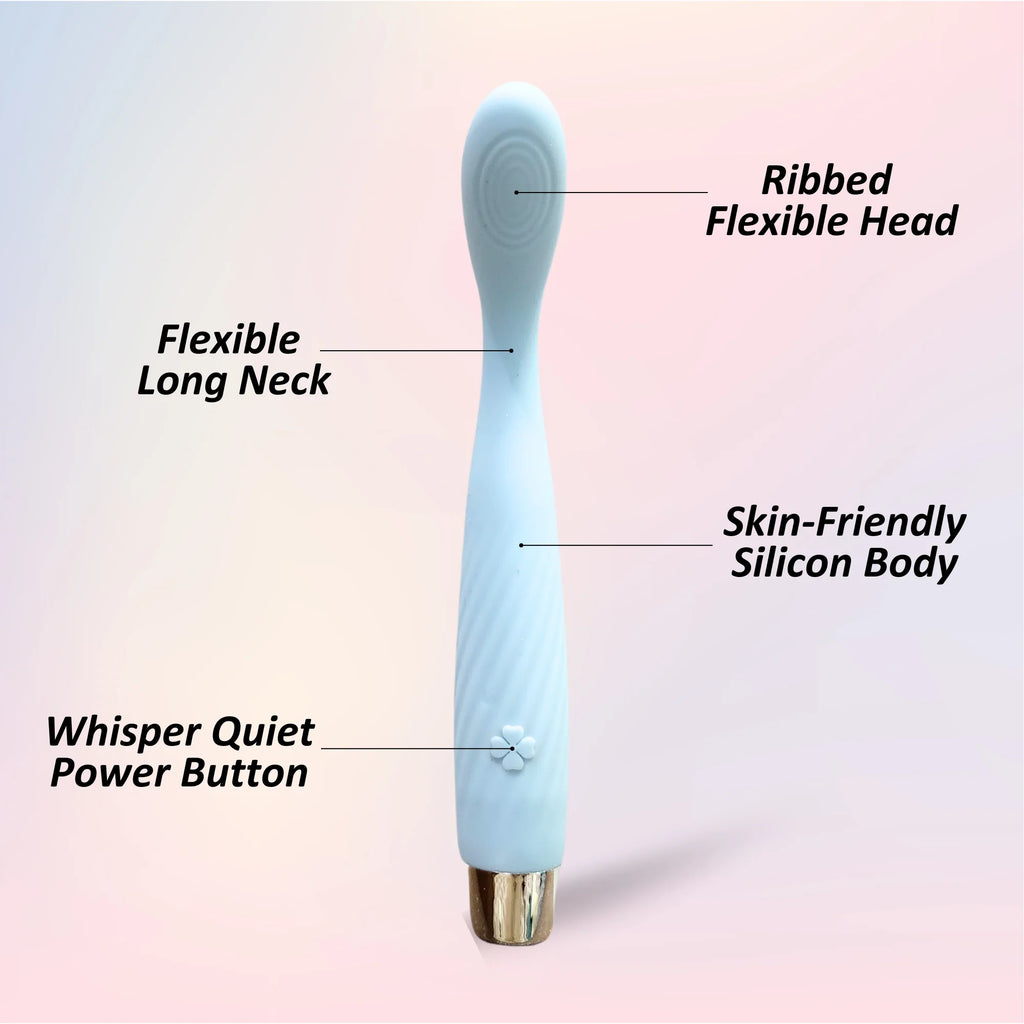 Flexible Whisper G-Teaser by C-34 in Soul Blue, showcasing its smooth, curved design and flexible material for versatile use.