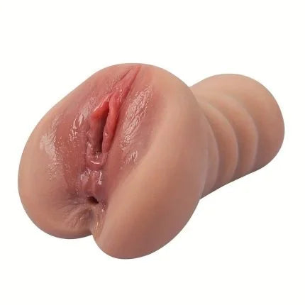 VelvetPeach DualHole B-22 masturbator with realistic 3D vagina and anal openings, soft interior, and lifelike design.