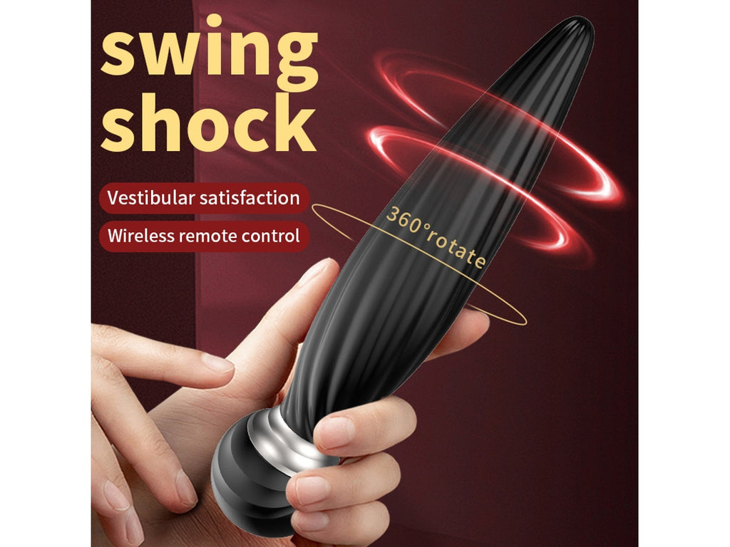 F-48 Rose Swing Vibrator with 360° rotation and warming feature, pink rose-shaped adult vibrator on a white background.