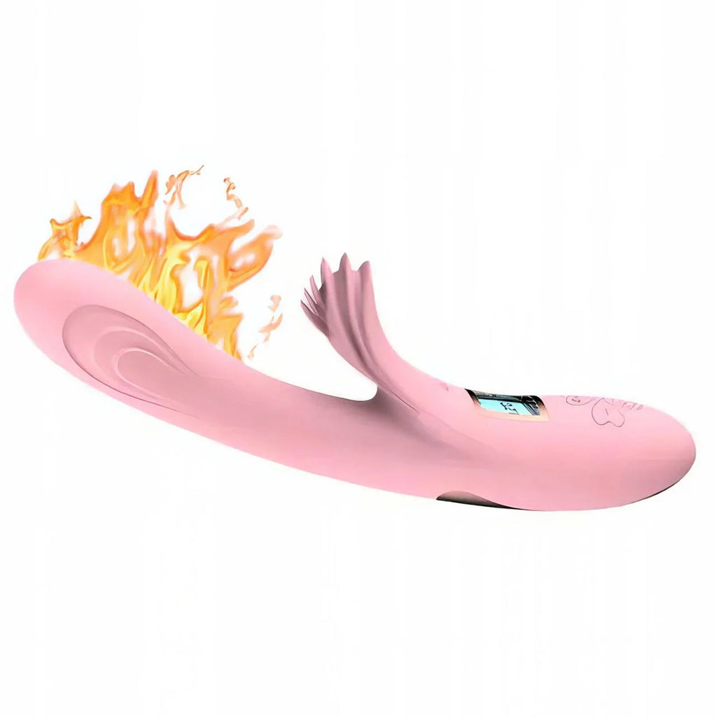 BlossomHeat Digital Warming Petal Rabbit Vibrator by C-32, featuring a floral design and dual-motor stimulation for enhanced pleasure.