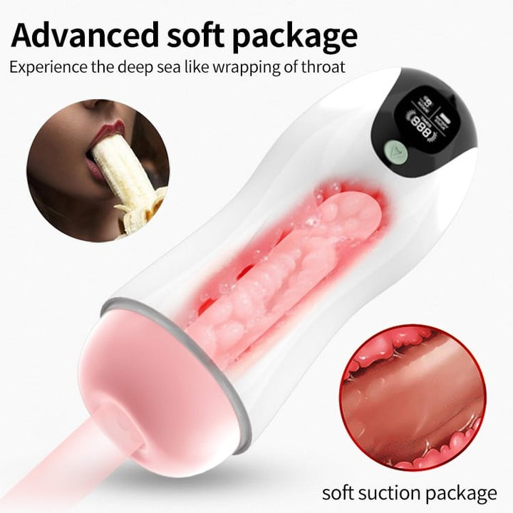 D-25 automatic masturbation toy called "Tiefer Ozean" featuring realistic ocean-themed design and textured interior for pleasure.