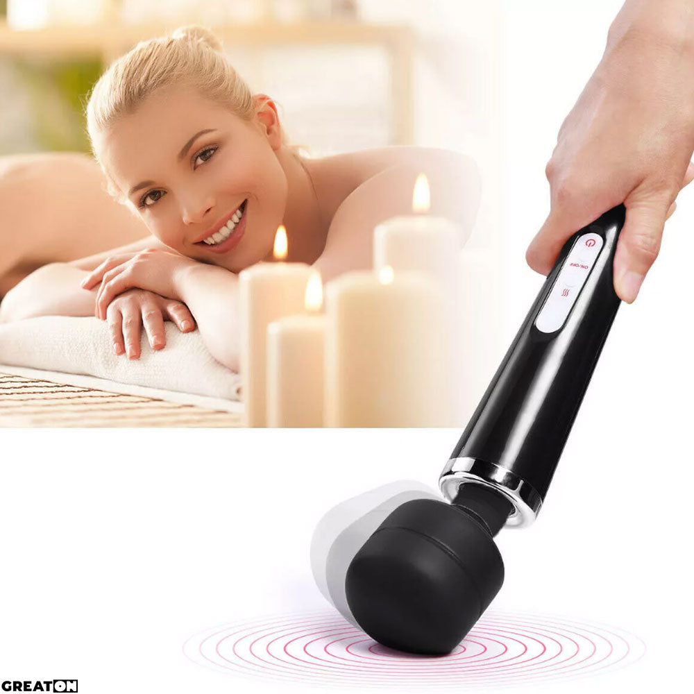 D-38 Wand-Massager with interchangeable head Wand Pro, showcasing the sleek device and removable massage attachment.