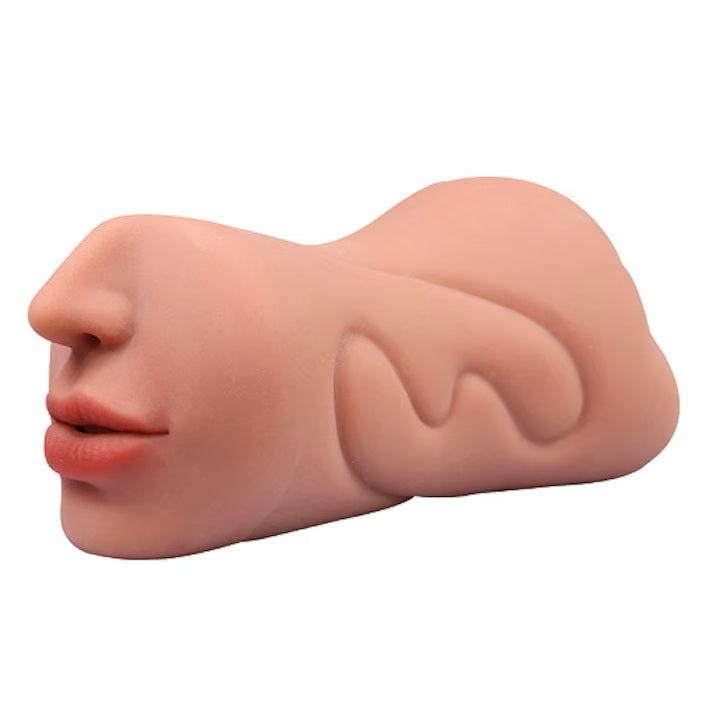 VelvetPeach DualHole Masturbator by A-56, soft velvety texture with dual opening design for realistic sensation.