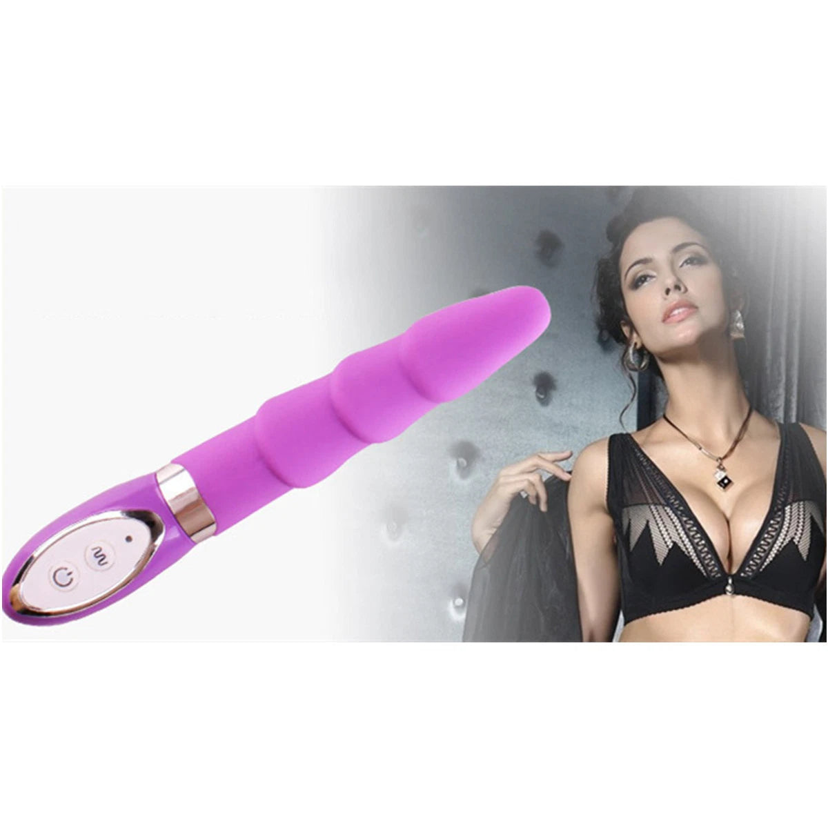 VelvetRipple Wavy Silicone Vibrator by D-36, featuring a smooth, wavy design and vibrant pink color for sensual pleasure.