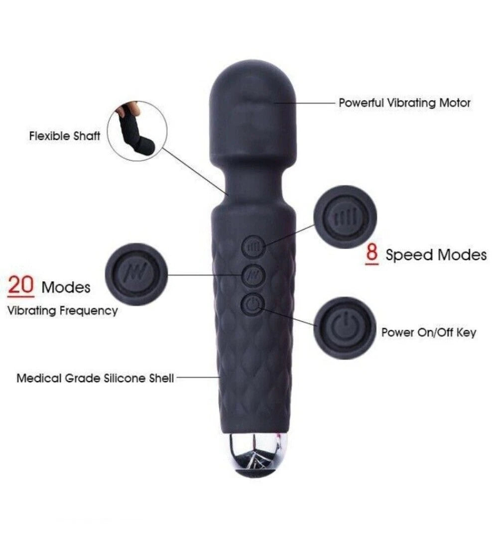 Flexible Mini Wand Vibrator by PALOQUETH with curved, smooth surface and compact design for targeted stimulation.