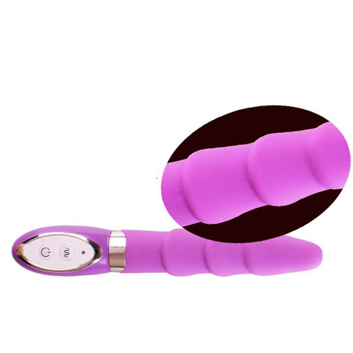 VelvetRipple Wavy Silicone Vibrator by D-36 with textured surface, curved design, and smooth silicone finish for pleasurable stimulation.