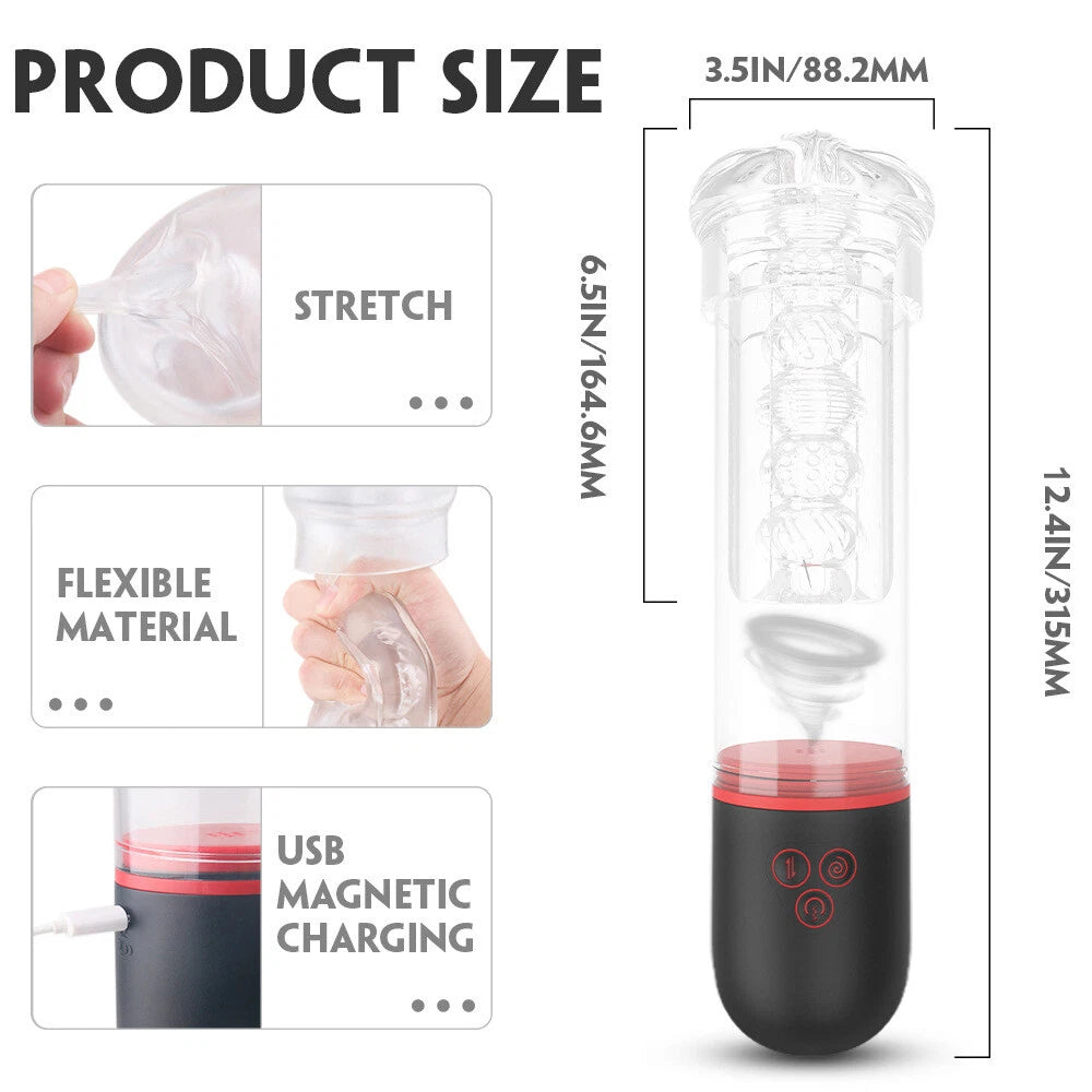 C-43 Roter Wirbel automatic masturbation device with sleek design and textured exterior, designed for enhanced pleasure.