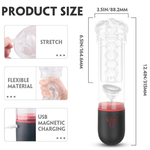C-43 Roter Wirbel automatic masturbation device with sleek design and textured exterior, designed for enhanced pleasure.