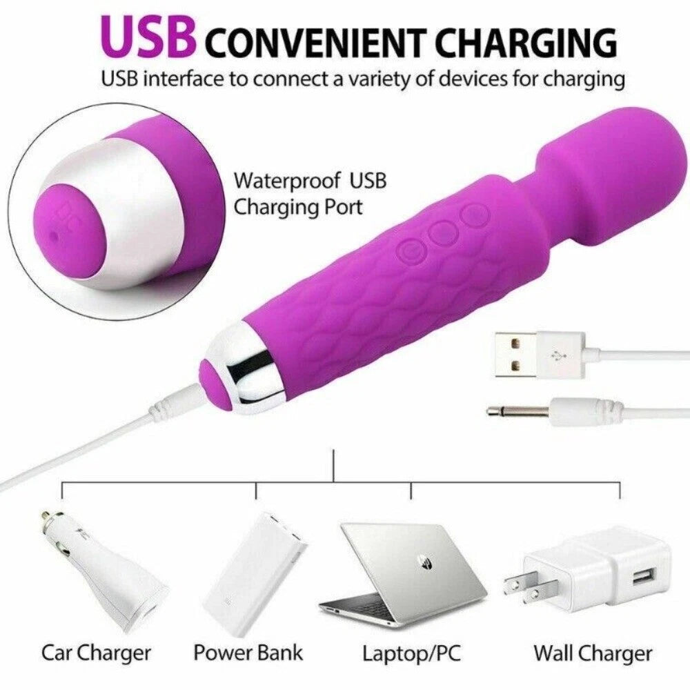 E-32 PALOQUETH Mini Wand Vibrator with flexible neck, compact size, and smooth surface, designed for personal pleasure and stimulation.