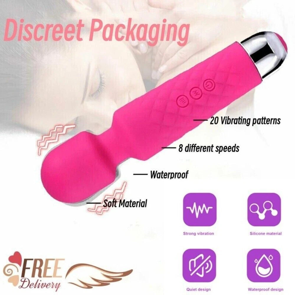 Flexible mini wand vibrator from PALOQUETH with a curved, smooth body and flexible neck for targeted stimulation.