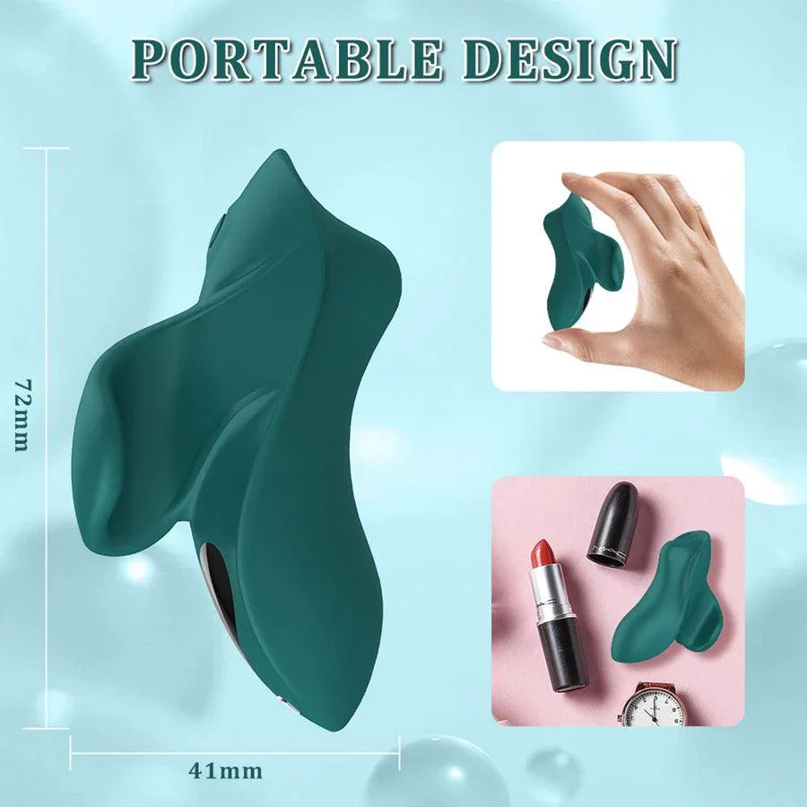 Soft silicone Mini-Vibrator "Schmetterlingsblätter" by E-26, featuring a delicate butterfly leaf design for gentle stimulation.