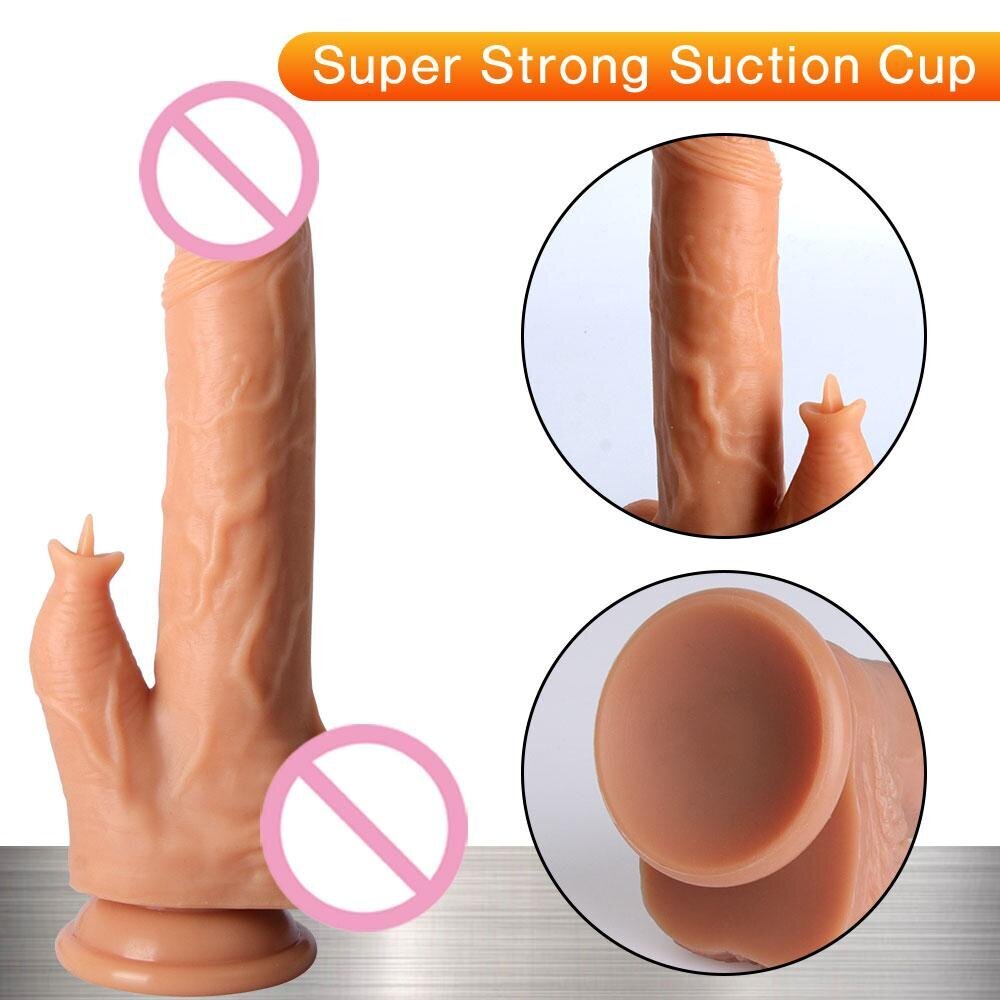 Realistischer C-35 Fairy Kiss Thrusting Dildo mit Rotation, Erwärmung und Teleskop-Design auf weißem Hintergrund.