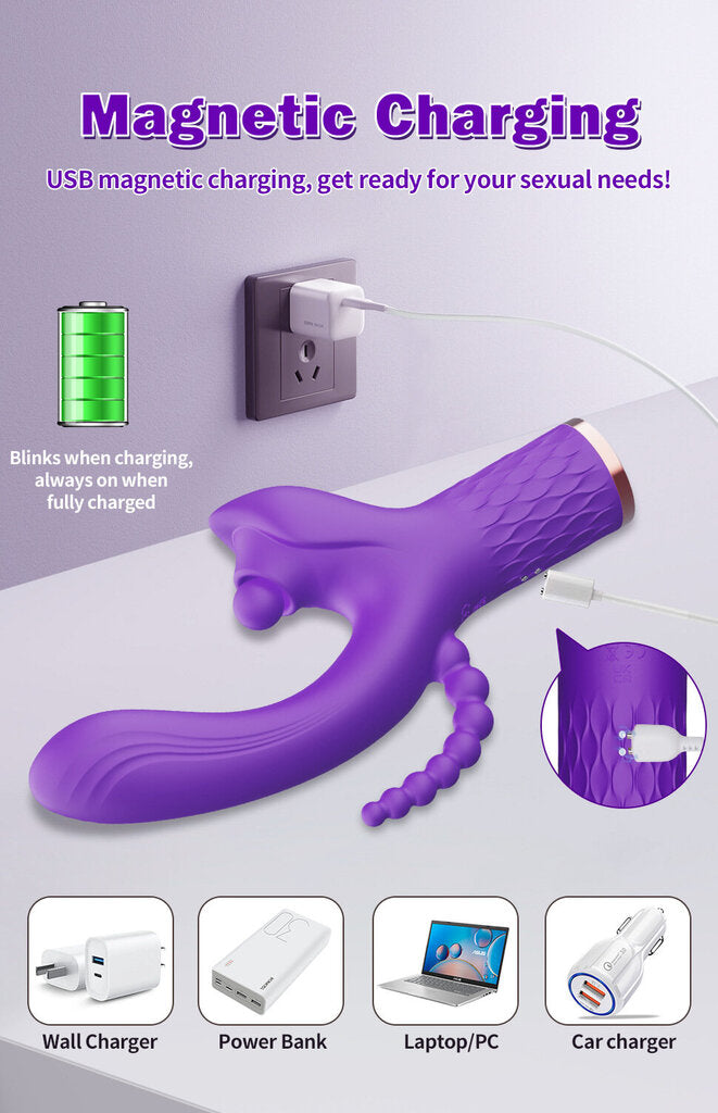 Blue Lotus Lilla A-35 Triple Tease Vibrator with textured surface and ergonomic design for enhanced pleasure.