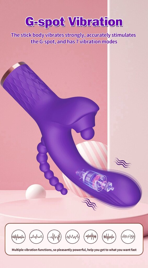 Blue Lotus Triple Tease Vibrator by A-35, featuring sleek design and multiple stimulation points, shown in the image.