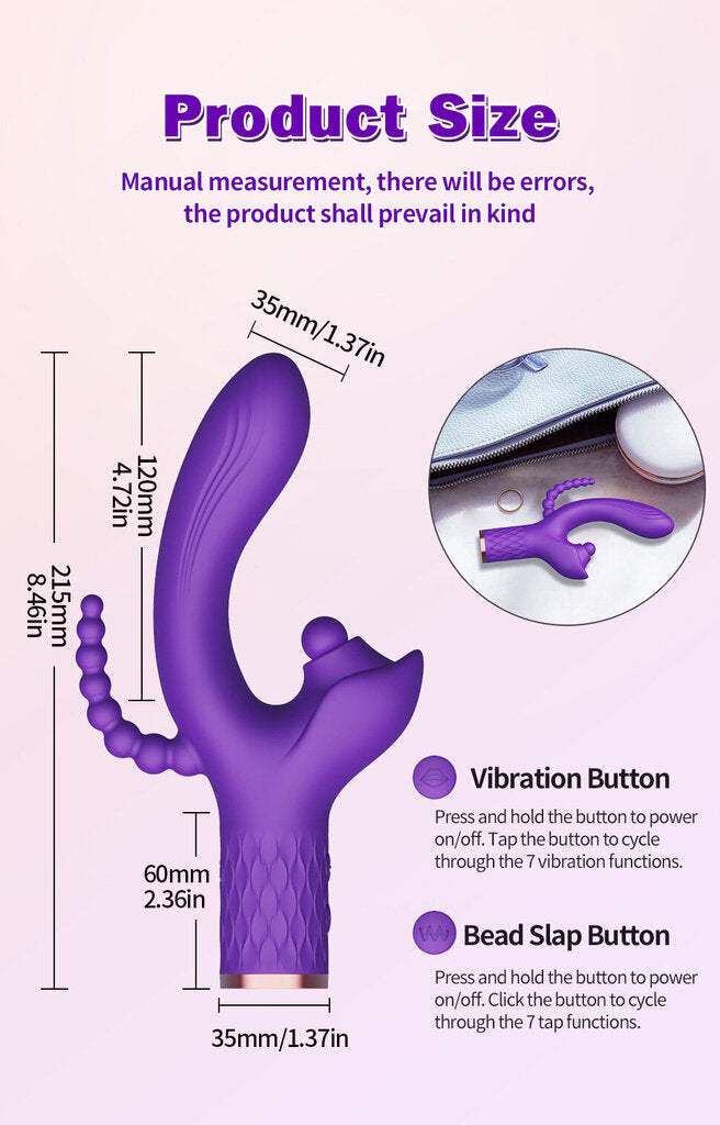 Blue Lotus A-35 Triple Tease vibrator with textured surface and ergonomic design, ideal for versatile pleasure use.